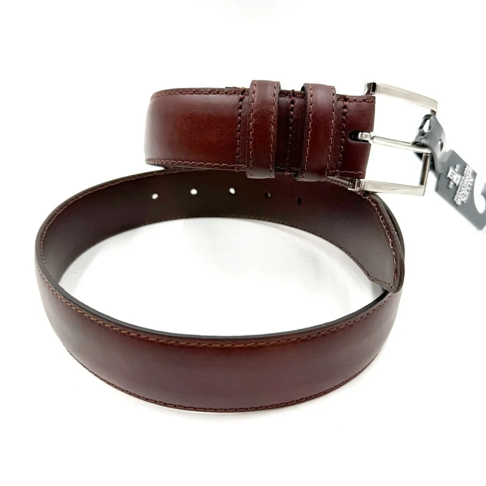 Allen Edmonds Wide Basic Leather Belt Chili Brown Italian Calfskin Mens Sz 30